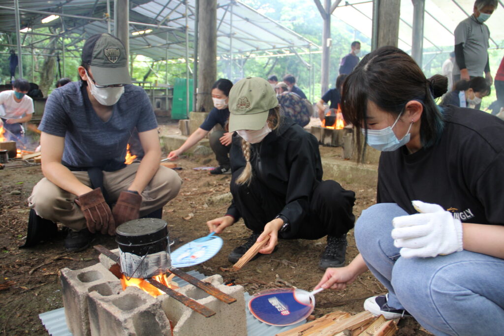 炎の野外炊飯 石川県立白山ろく少年自然の家